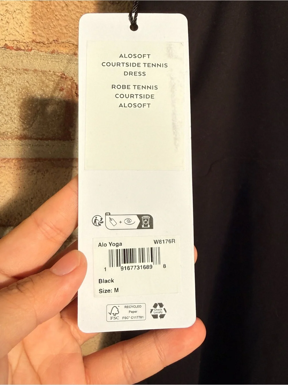 Alo Yoga Alosoft Courtside Tennis Dress Black Size M NWT